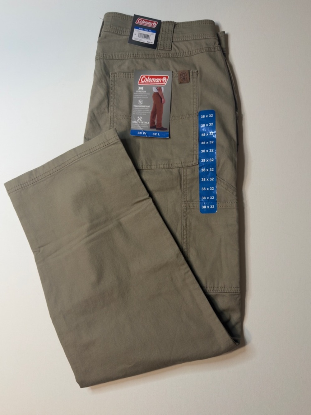 NWT Men's Coleman Kaki Utility Pants Size 38x32 (KB5)